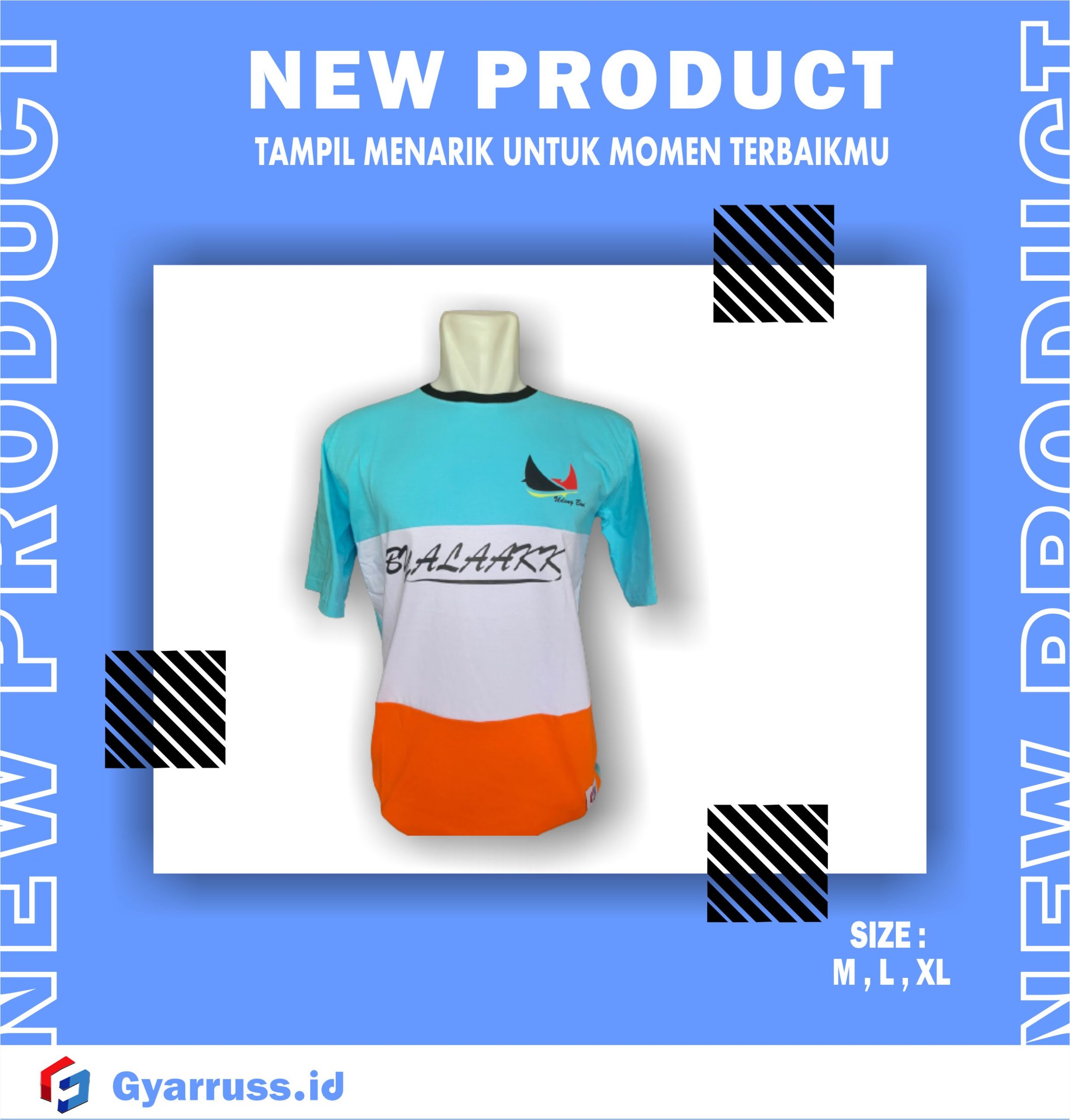KAOS KHAS BANYUWANGI | KAOS KOMBINASI 3 WARNA BYALAKK